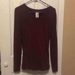 Distressed burgundy top